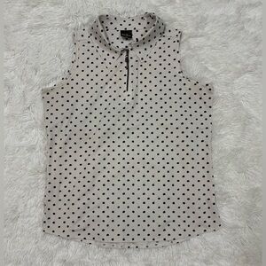 Belyn Key Black Polka Dot Sleeveless Blouse